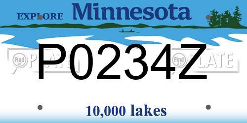 P0234Z Minnesota License Plate
