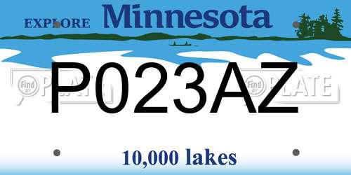 P023AZ Minnesota License Plate