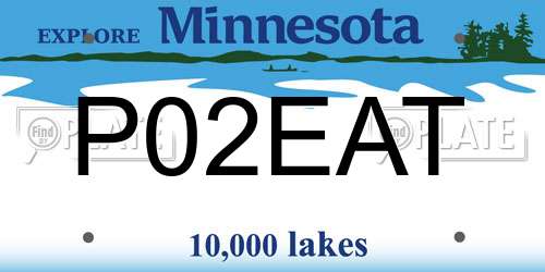 P02EAT Minnesota License Plate