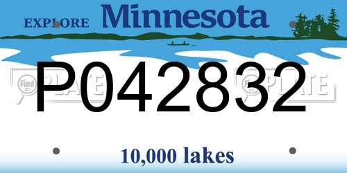 P042832 Minnesota License Plate