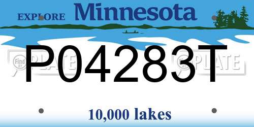 P04283T Minnesota License Plate