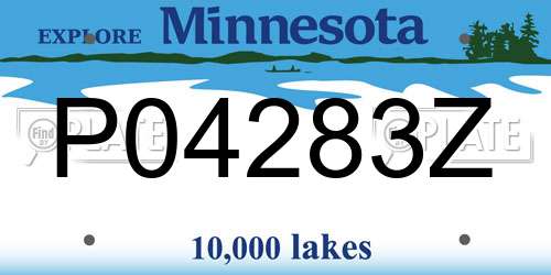 P04283Z Minnesota License Plate