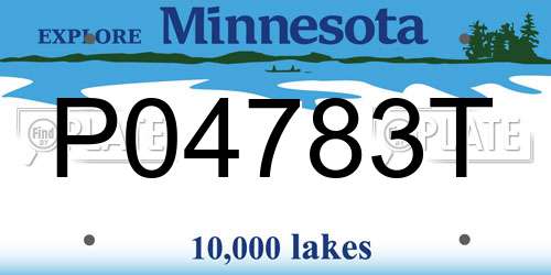 P04783T Minnesota License Plate