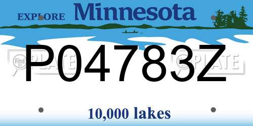 P04783Z Minnesota License Plate