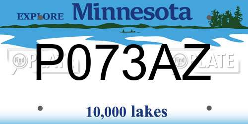 P073AZ Minnesota License Plate