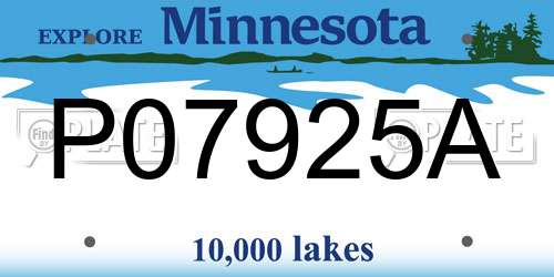 P07925A Minnesota License Plate