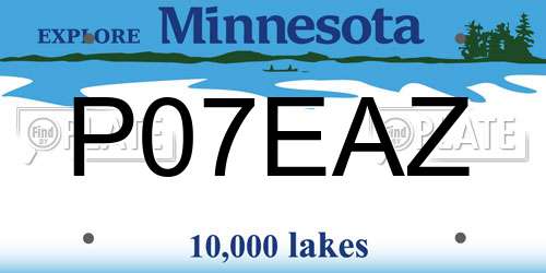P07EAZ Minnesota License Plate