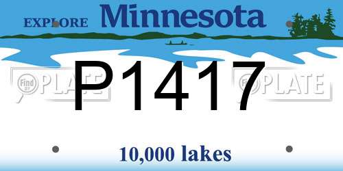 P1417 Minnesota License Plate