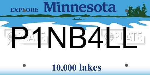 P1NB4LL Minnesota License Plate