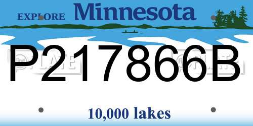 P217866B Minnesota License Plate