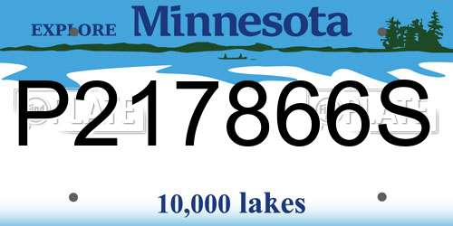P217866S Minnesota License Plate