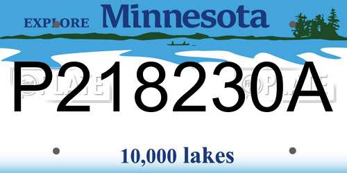 P218230A Minnesota License Plate