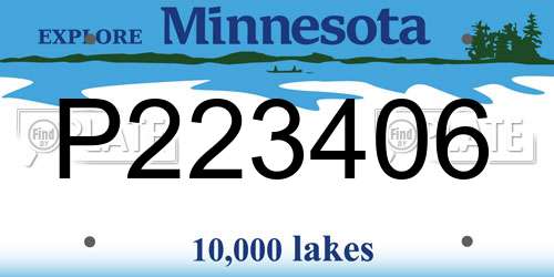 P223406 Minnesota License Plate