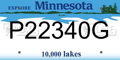 P22340G Minnesota License Plate