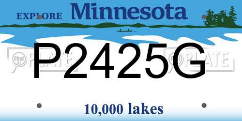 P2425G Minnesota License Plate
