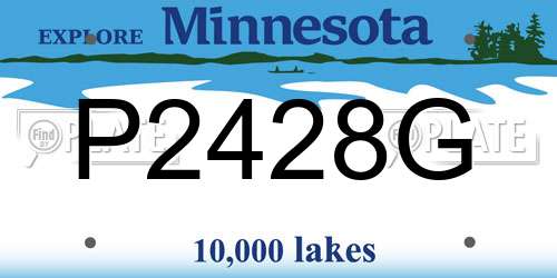 P2428G Minnesota License Plate