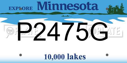 P2475G Minnesota License Plate