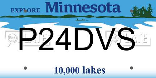 P24DVS Minnesota License Plate