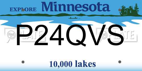 P24QVS Minnesota License Plate