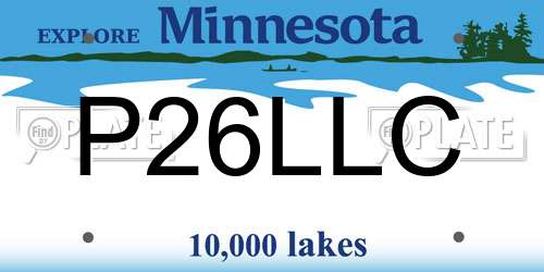 P26LLC Minnesota License Plate
