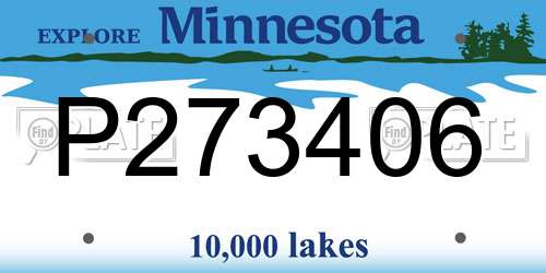 P273406 Minnesota License Plate