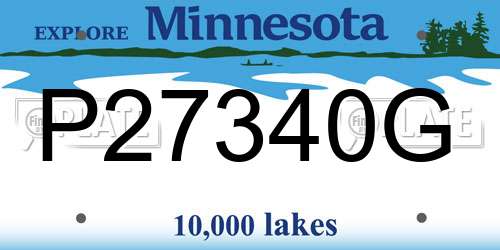 P27340G Minnesota License Plate