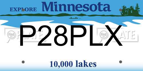 P28PLX Minnesota License Plate