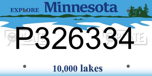 P326334 Minnesota License Plate