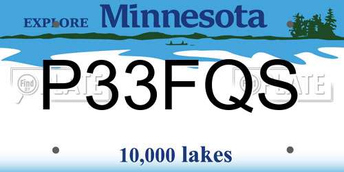 P33FQS Minnesota License Plate