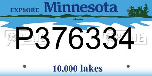 P376334 Minnesota License Plate