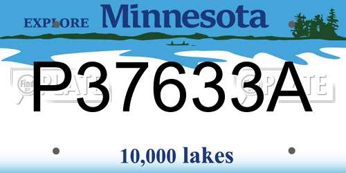 P37633A Minnesota License Plate