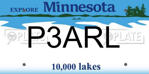 P3ARL Minnesota License Plate