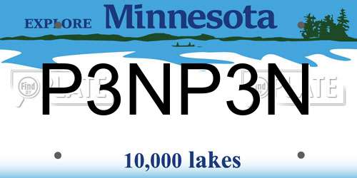 P3NP3N Minnesota License Plate