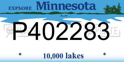 P402283 Minnesota License Plate