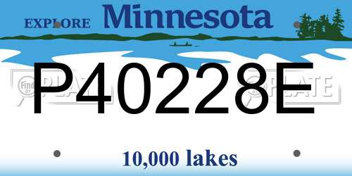 P40228E Minnesota License Plate