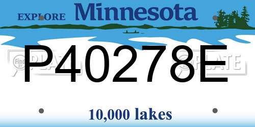 P40278E Minnesota License Plate