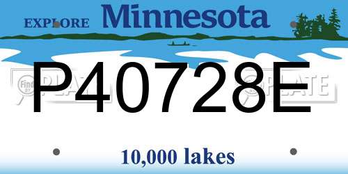 P40728E Minnesota License Plate