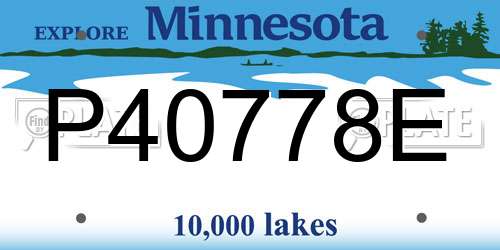 P40778E Minnesota License Plate