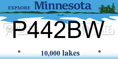 P442BW Minnesota License Plate