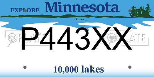 P443XX Minnesota License Plate