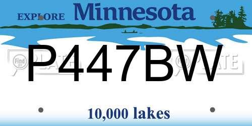 P447BW Minnesota License Plate