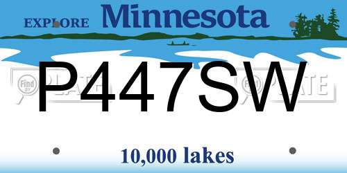 P447SW Minnesota License Plate