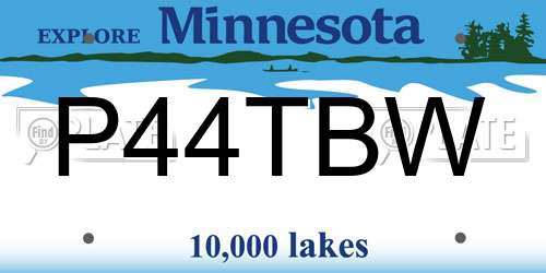 P44TBW Minnesota License Plate