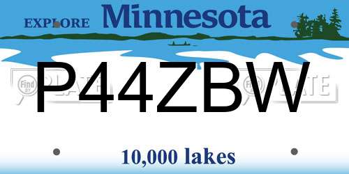 P44ZBW Minnesota License Plate