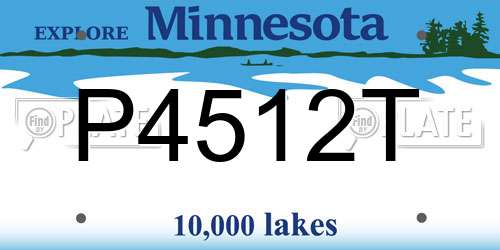 P4512T Minnesota License Plate