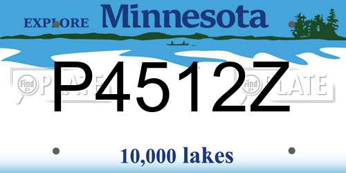 P4512Z Minnesota License Plate