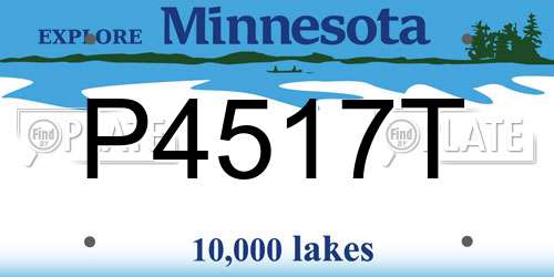 P4517T Minnesota License Plate