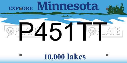 P451TT Minnesota License Plate