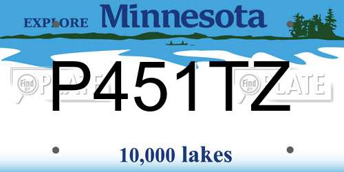 P451TZ Minnesota License Plate