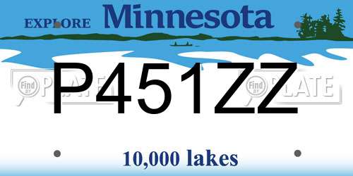 P451ZZ Minnesota License Plate